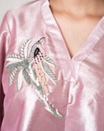 Turkish Rose Tissue Zari Palazzo Set - Image 4