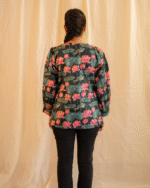 Lotus print double breasted shirt - Image 5