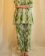 olive ikkat co-ord set - Image 2