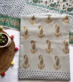 Grey Hand Block Printed Unstitched Suit