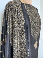Black Hand Block Printed Unstitched Suit - Image 4
