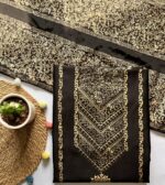 Black Hand Block Printed Unstitched Suit