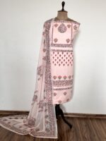 Crystal Rose Hand Block Printed Unstitched Suit - Image 2