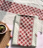 Mint Hand Block Printed Unstitched Suit