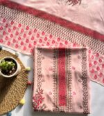 Pink Hand Block Printed Unstitched Suit