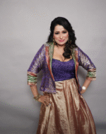 Heirloom Banarasi Jacket with Draped Crushed Tissue  Skirt - Image 2