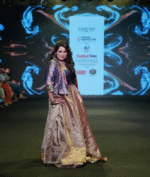Heirloom Banarasi Jacket with Draped Crushed Tissue  Skirt - Image 3