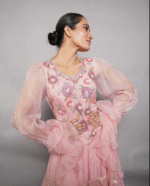 Blush Pink Hand-Embroidered Lehenga Set - Image 2