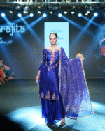 Indigo Purple Pure Silk & Banarasi embroidered Sharara Set