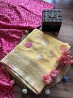 Pink Banarasi Unstitched Suit - Image 2