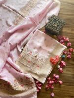 Light Pink Banarasi Unstitched Suit