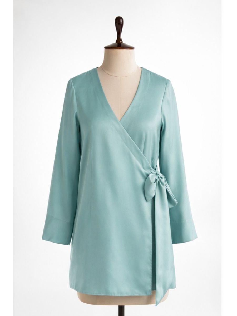 Untitled design (3) Jade Green Wrapover Top - Image 1