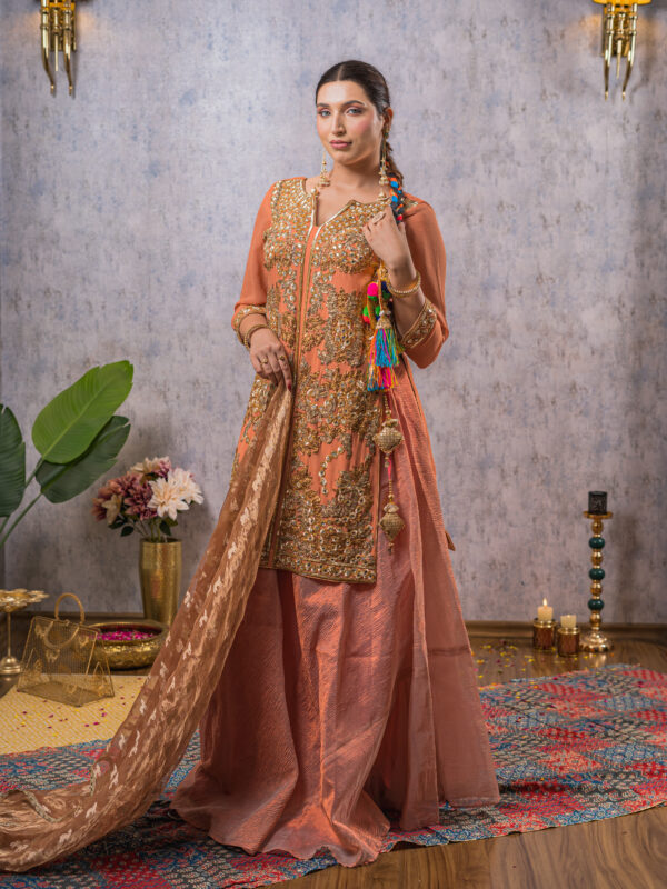 Copper Sharara set
